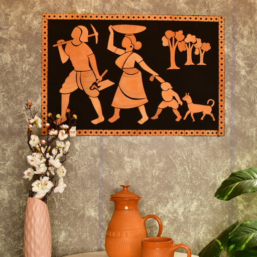 Buy Wall Paintings & Prints - Beautiful Wall Art Tribal Couple | The Homecoming Terracotta Wall Hanging by Sowpeace on IKIRU online store