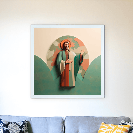 Buy Wall Paintings & Prints - Jesus' Sermon Canvas Wall Art: Handcrafted Decor with Frame, Spiritual Abstract Print for Home by Sowpeace on IKIRU online store