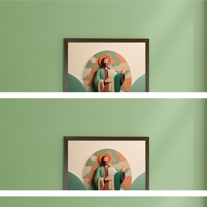 Buy Wall Paintings & Prints - Jesus' Sermon Canvas Wall Art: Handcrafted Decor with Frame, Spiritual Abstract Print for Home by Sowpeace on IKIRU online store