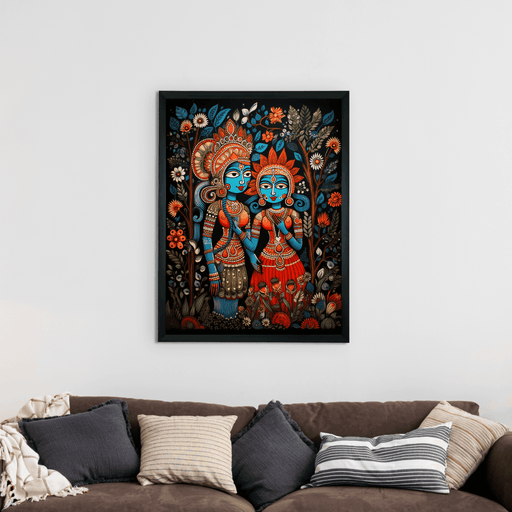 Buy Wall Paintings & Prints - Krishna Radha Canvas Wall Art: Divine Home Decor by Sowpeace on IKIRU online store