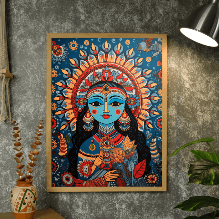 Buy Wall Paintings & Prints - Radha Blue Essence: Artisan Canvas Wall Decor Elegance by Sowpeace on IKIRU online store