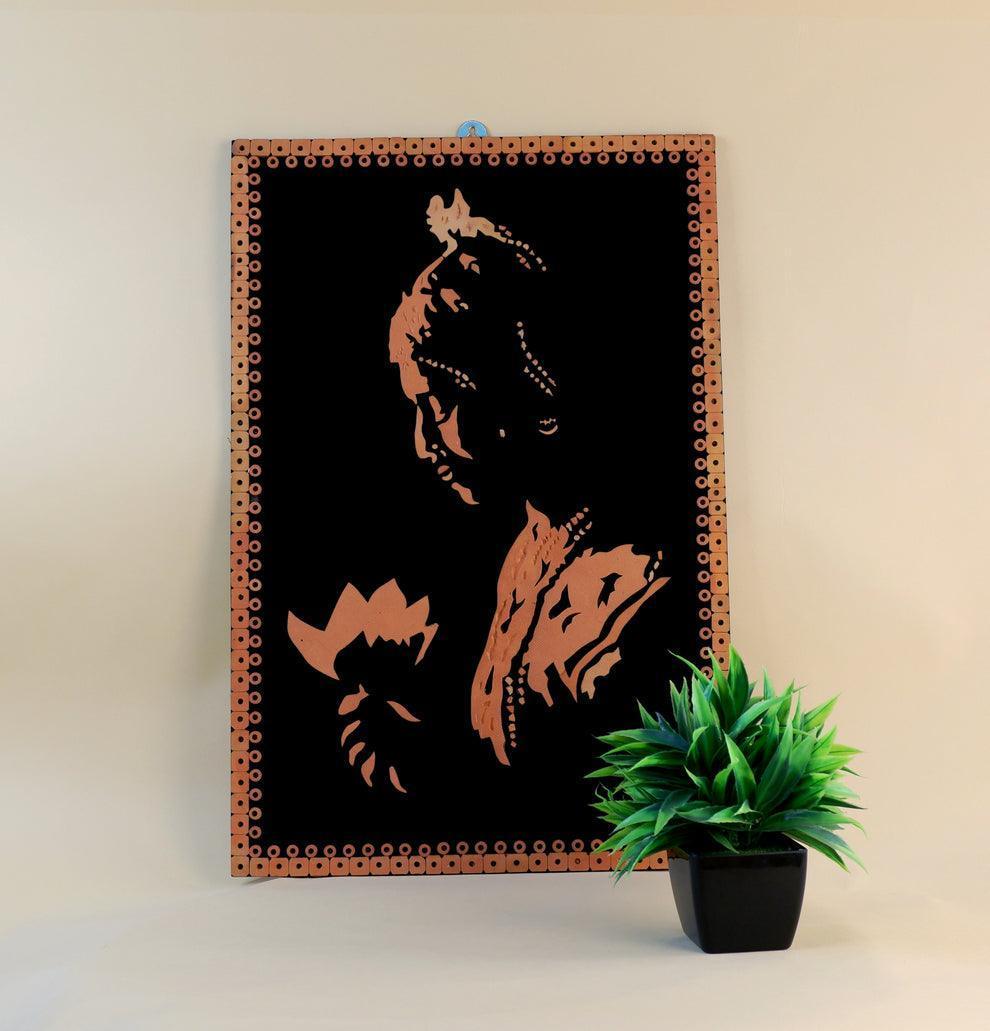 Buy Wall Paintings & Prints - Terracotta Decorative Shadowed Lady Wall Art | Rustic Wall Decor Piece by Sowpeace on IKIRU online store