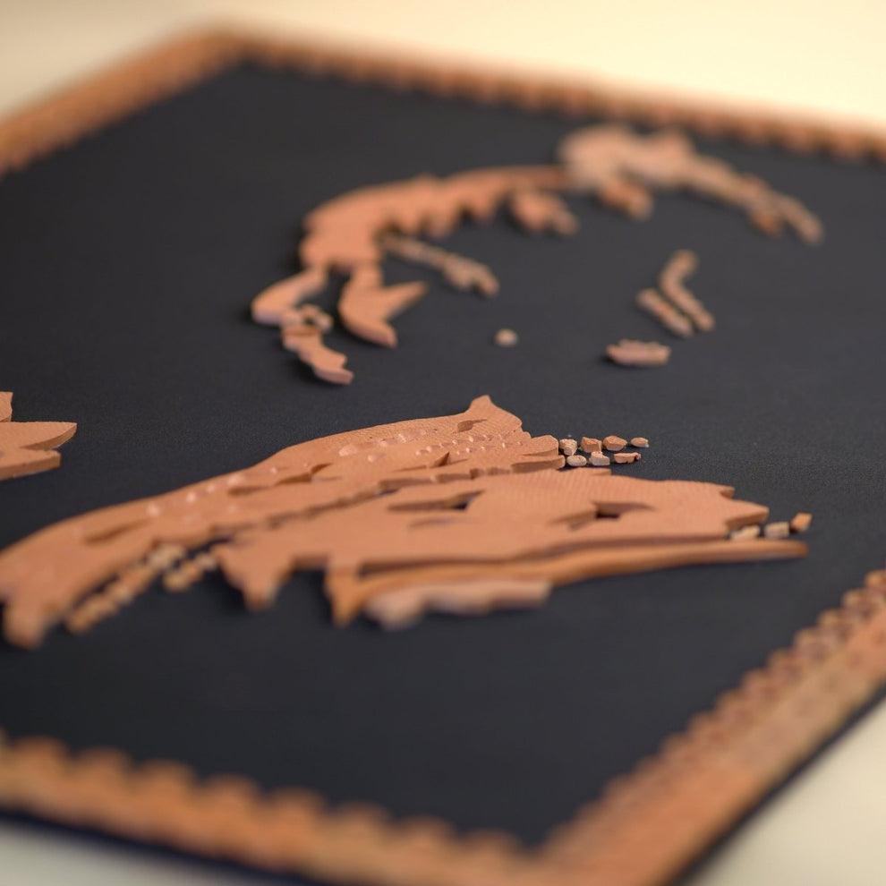 Buy Wall Paintings & Prints - Terracotta Decorative Shadowed Lady Wall Art | Rustic Wall Decor Piece by Sowpeace on IKIRU online store