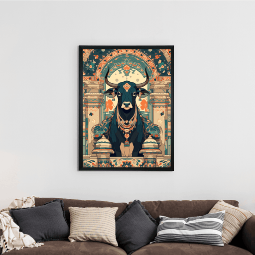 Buy Wall Paintings & Prints - The Sacred Cow - Pichwai Wall Print by Sowpeace on IKIRU online store