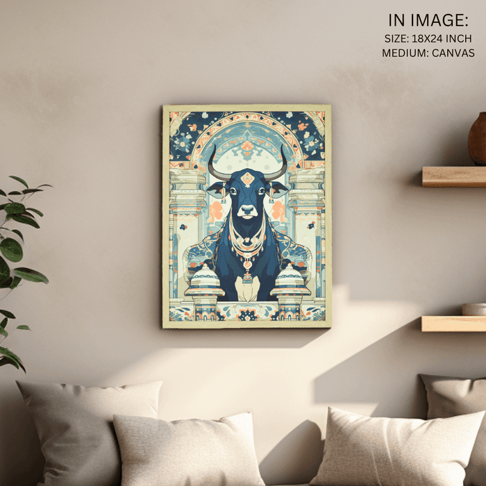 Buy Wall Paintings & Prints - The Sacred Cow - Pichwai Wall Print by Sowpeace on IKIRU online store