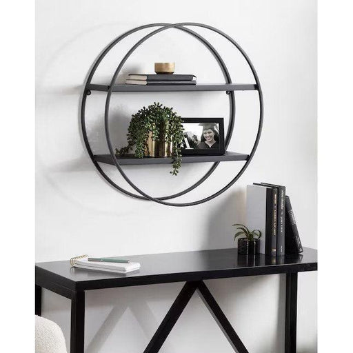 Buy Wall Shelves - Black Round Wall Shelf | Hanging Rack For Home Decor by Handicrafts Town on IKIRU online store