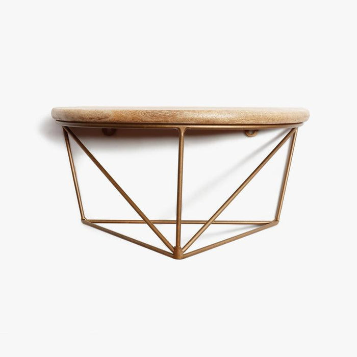 Buy Wall Shelves - Brown and Golden Wooden Wall Shelf | Storage Unit For Kitchen & Living Room by Casa decor on IKIRU online store