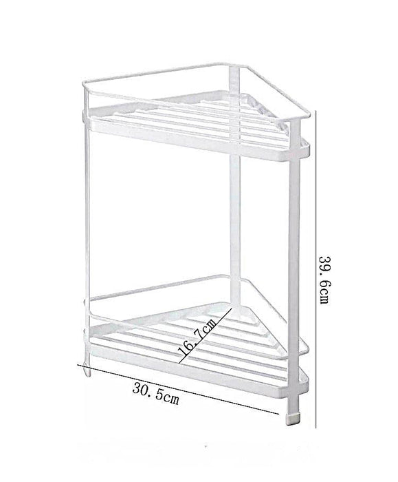 Buy Wall Shelves - White Carbon Steel Corner Storage Shelf Rack | Storage Holder Stand For Home & Kitchen by Arhat Organizers on IKIRU online store