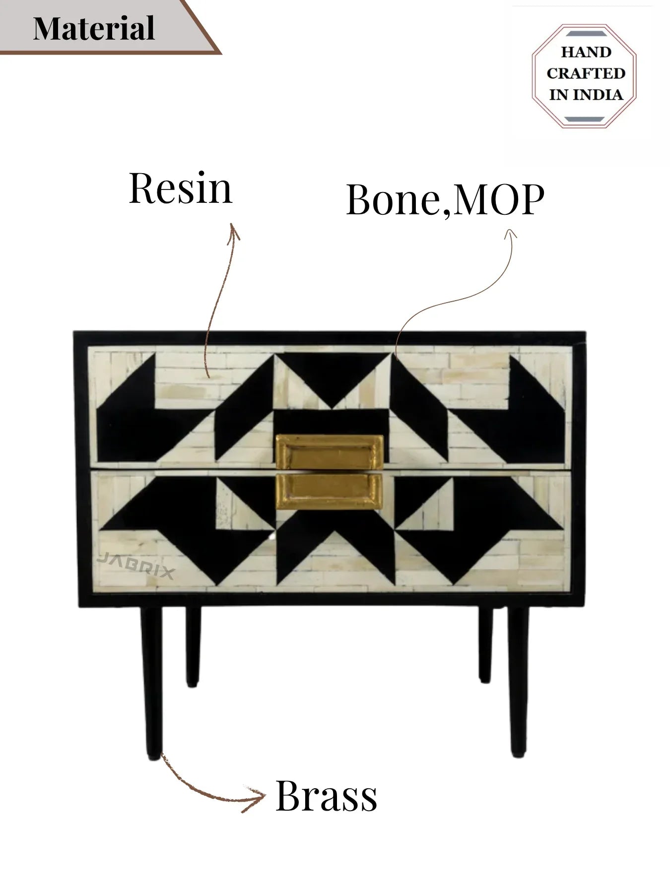 Inlay Marvin Bedside Table with Legs - Kingsley