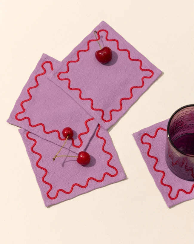 Embroidered Cocktail Napkins - Set of 4