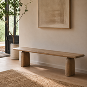 Diana Mango Wood Bench | Solid Wooden Dining Bench for Living Room & Entryway Seating