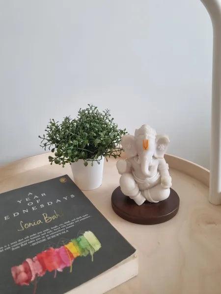Pedestaled Ganesha Idol |  Marble Dust Ganeshji statue Religious Idols