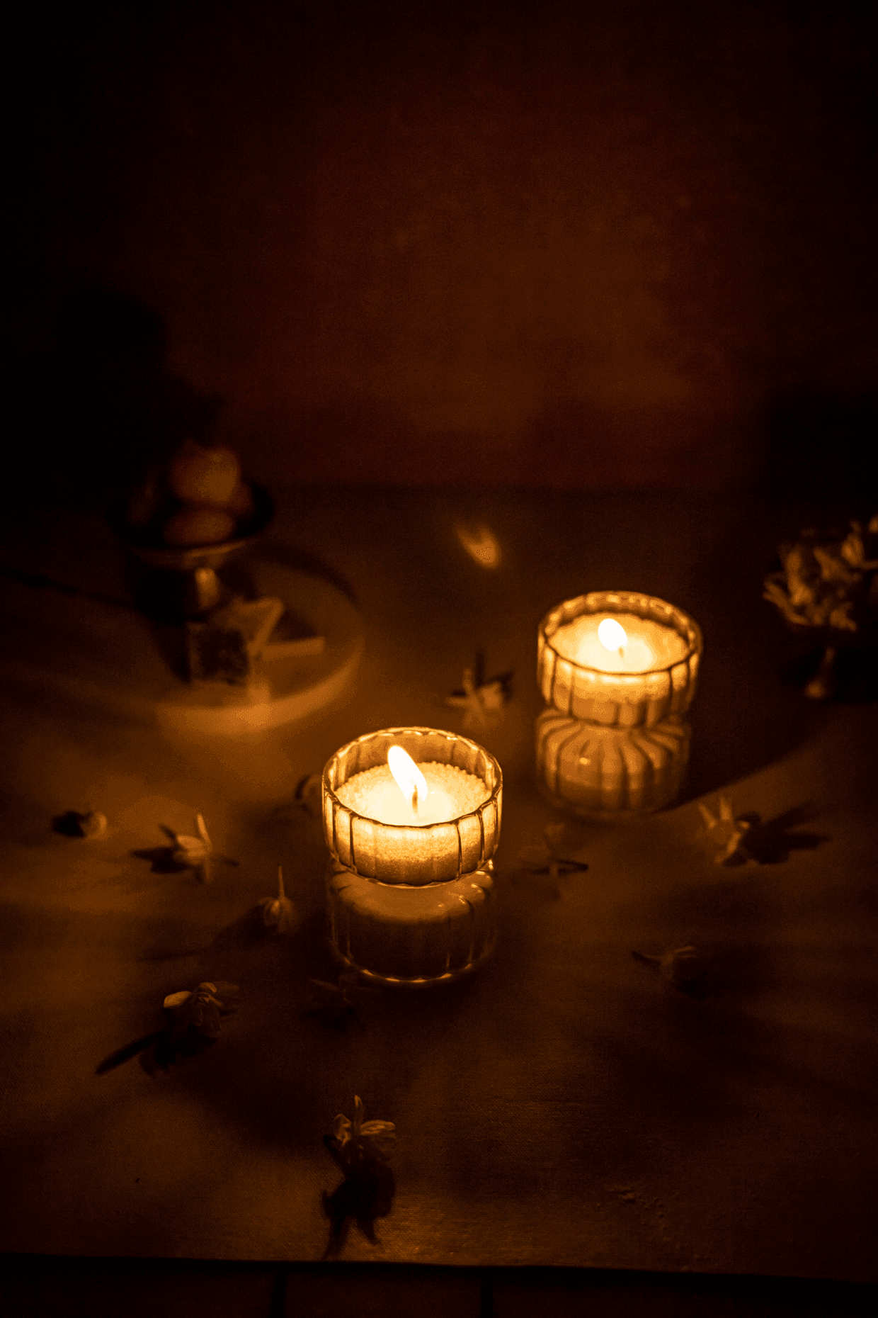 Diamante Tea Light Holder with Wicks | T Light Candle Holder - BUY 1 GET 1 FREE