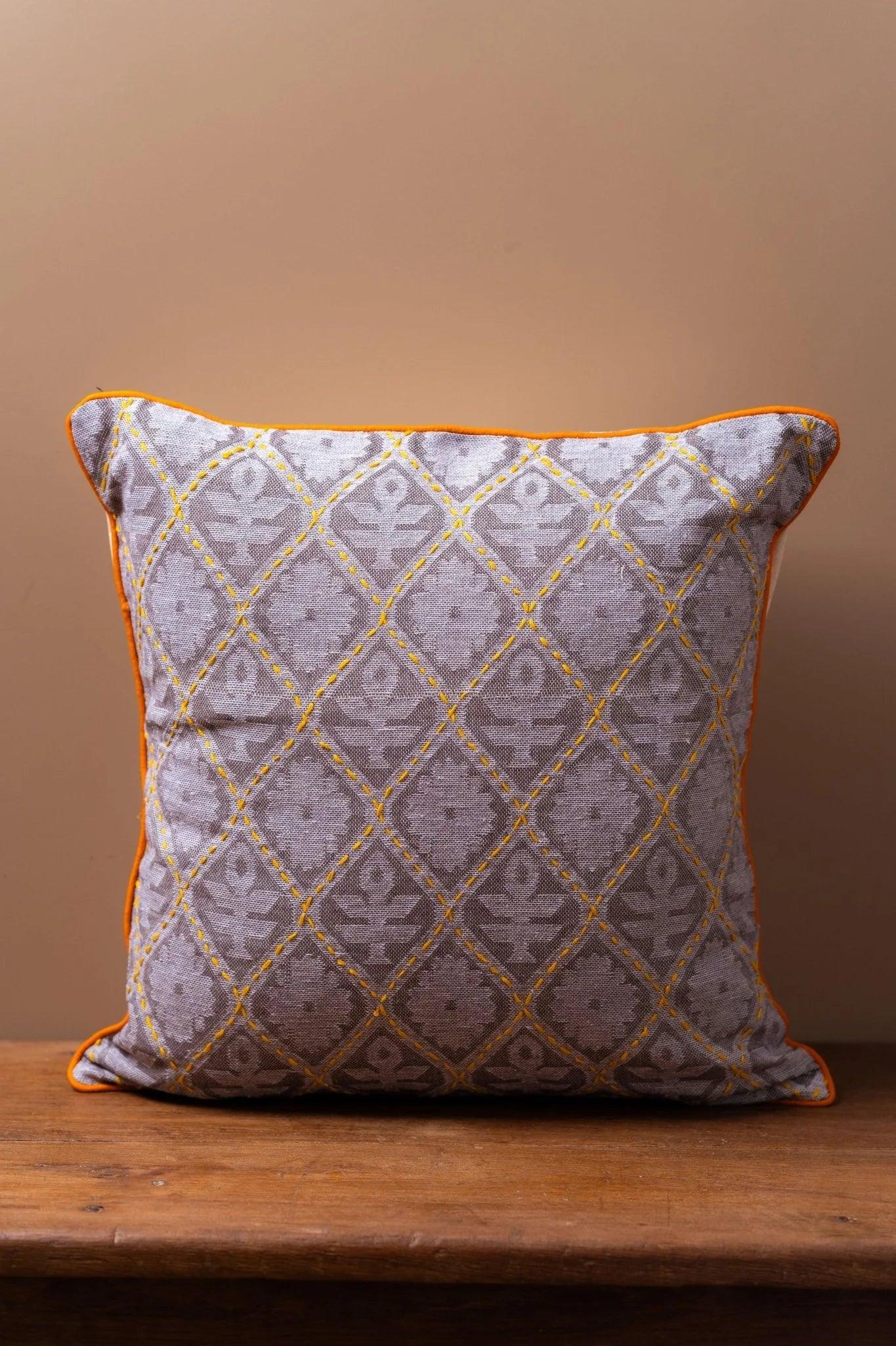 Handwoven Cotton with Kantha Work Cushion Covers