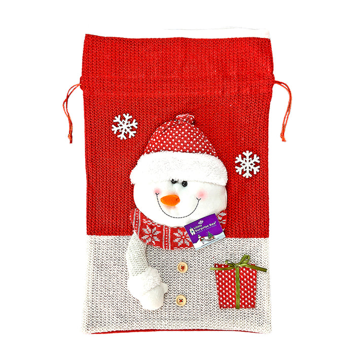 Knitted Christmas Sack for Christmas Gifts and Home Décor