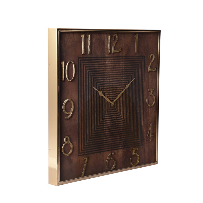 Chateau Minimal Wooden Square Wall Clock For Living Room & Bedroom