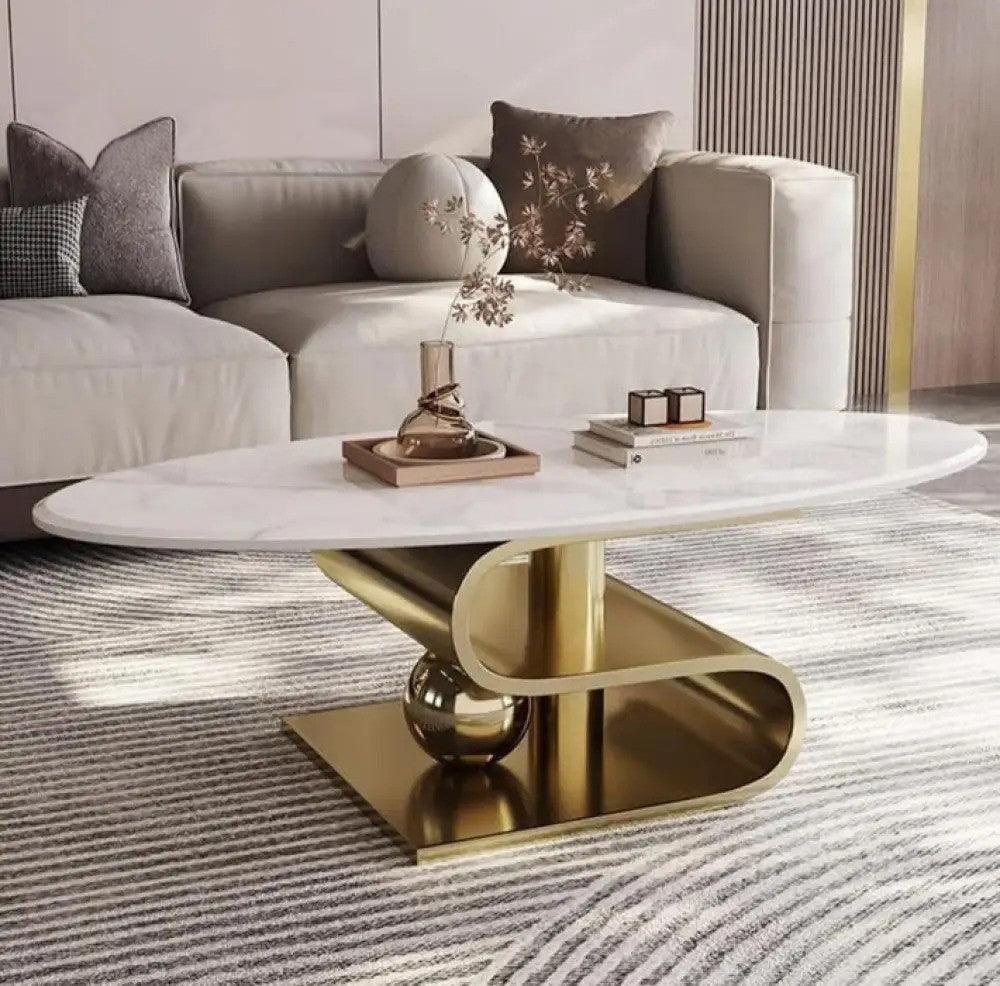 Prestige Marble Top Centre Table for Living Room | Designer Coffee Table | Tea Table