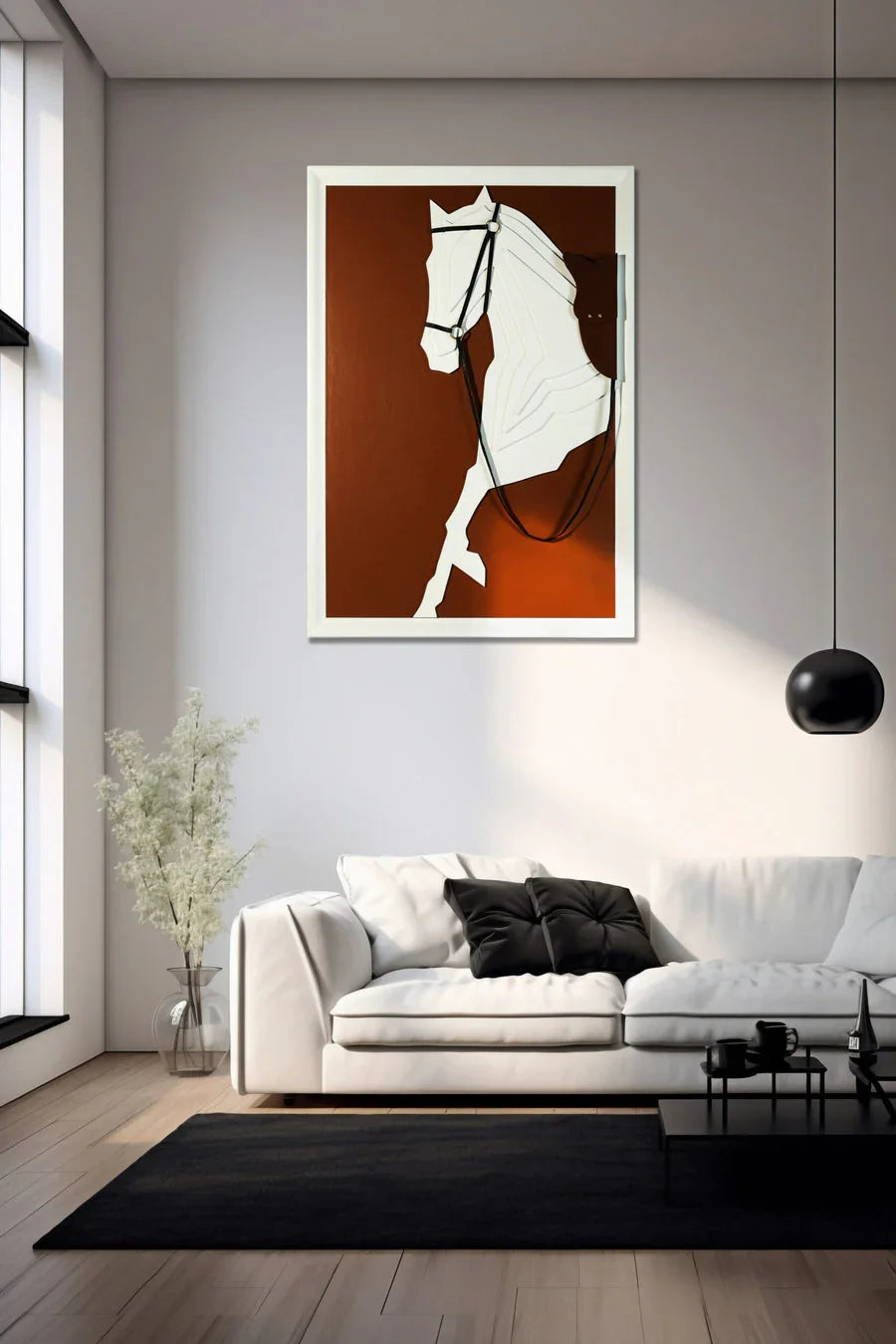 3D Horse Wall Art | Brown, White