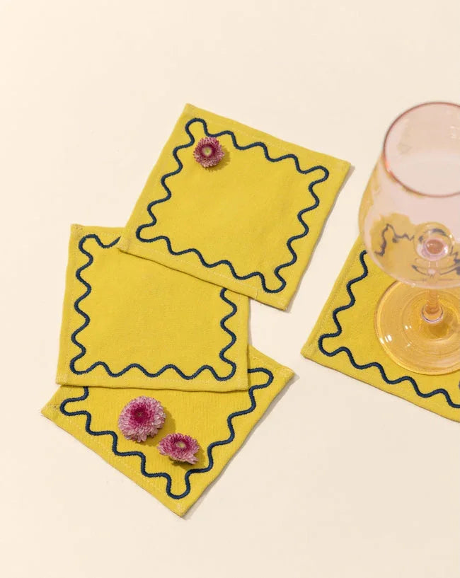Embroidered Cocktail Napkins - Set of 4