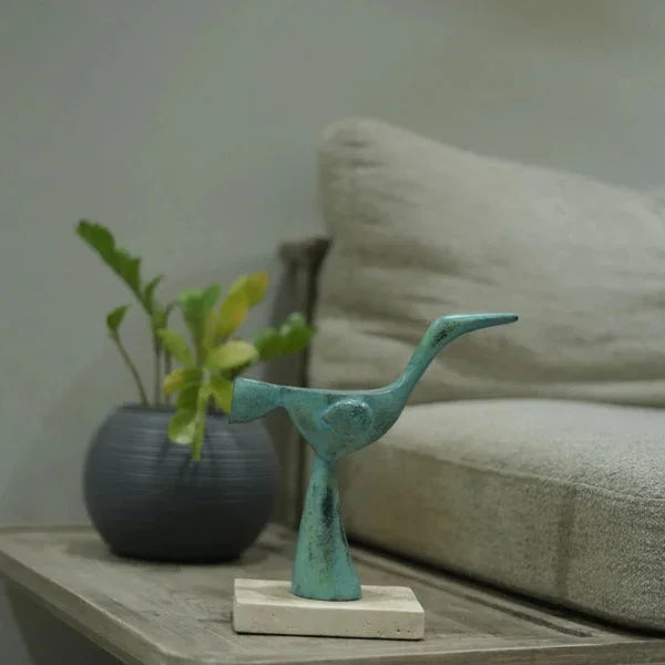 Verdant Grace - Metal Flightless Bird Sculpture