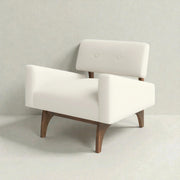 Vanessa Teak Wood & Fabric Upholstery Armchair