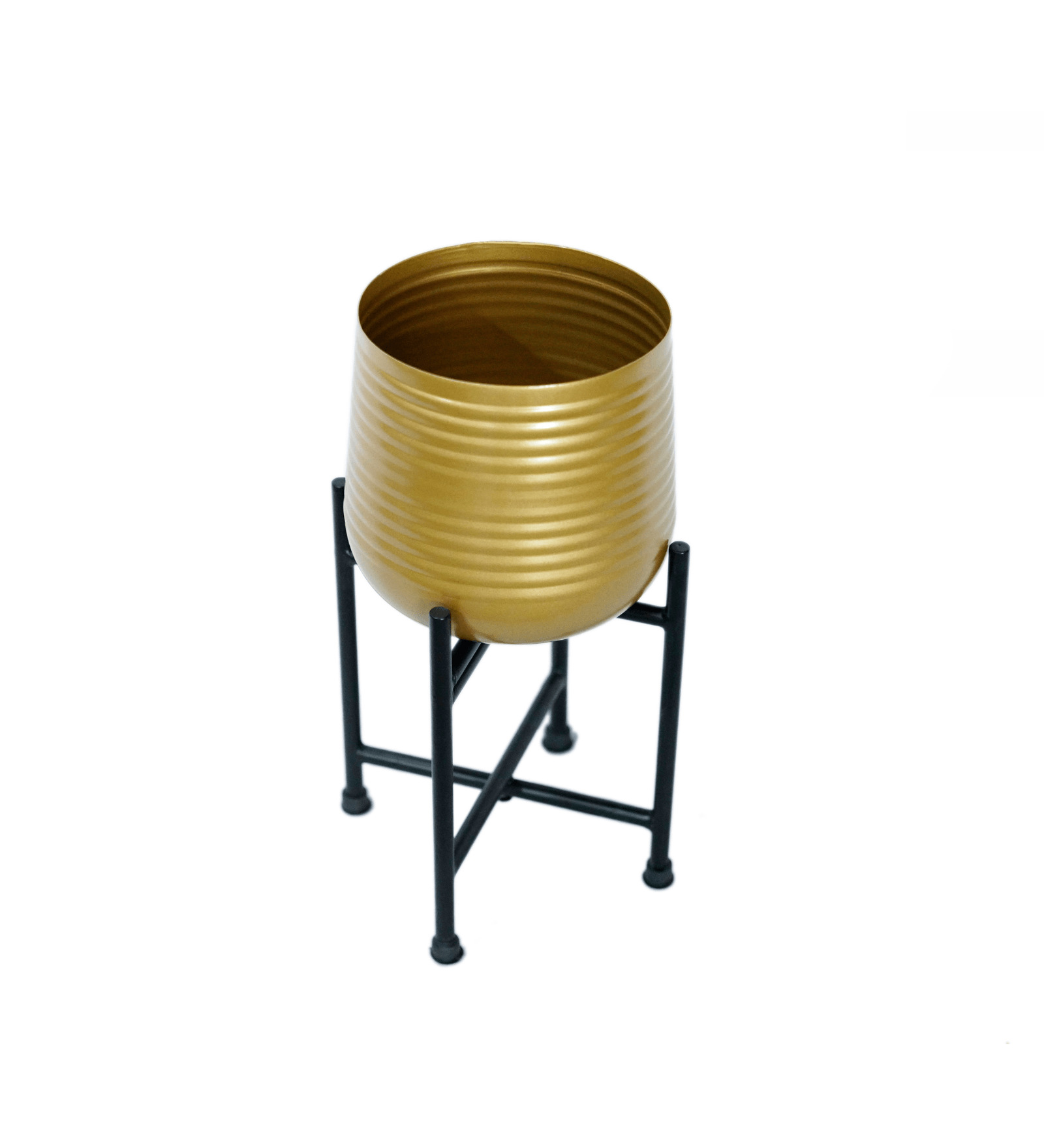 Gold Metal Floor Planter with Stand | Planters for Living Room, Bedroom,Lobby