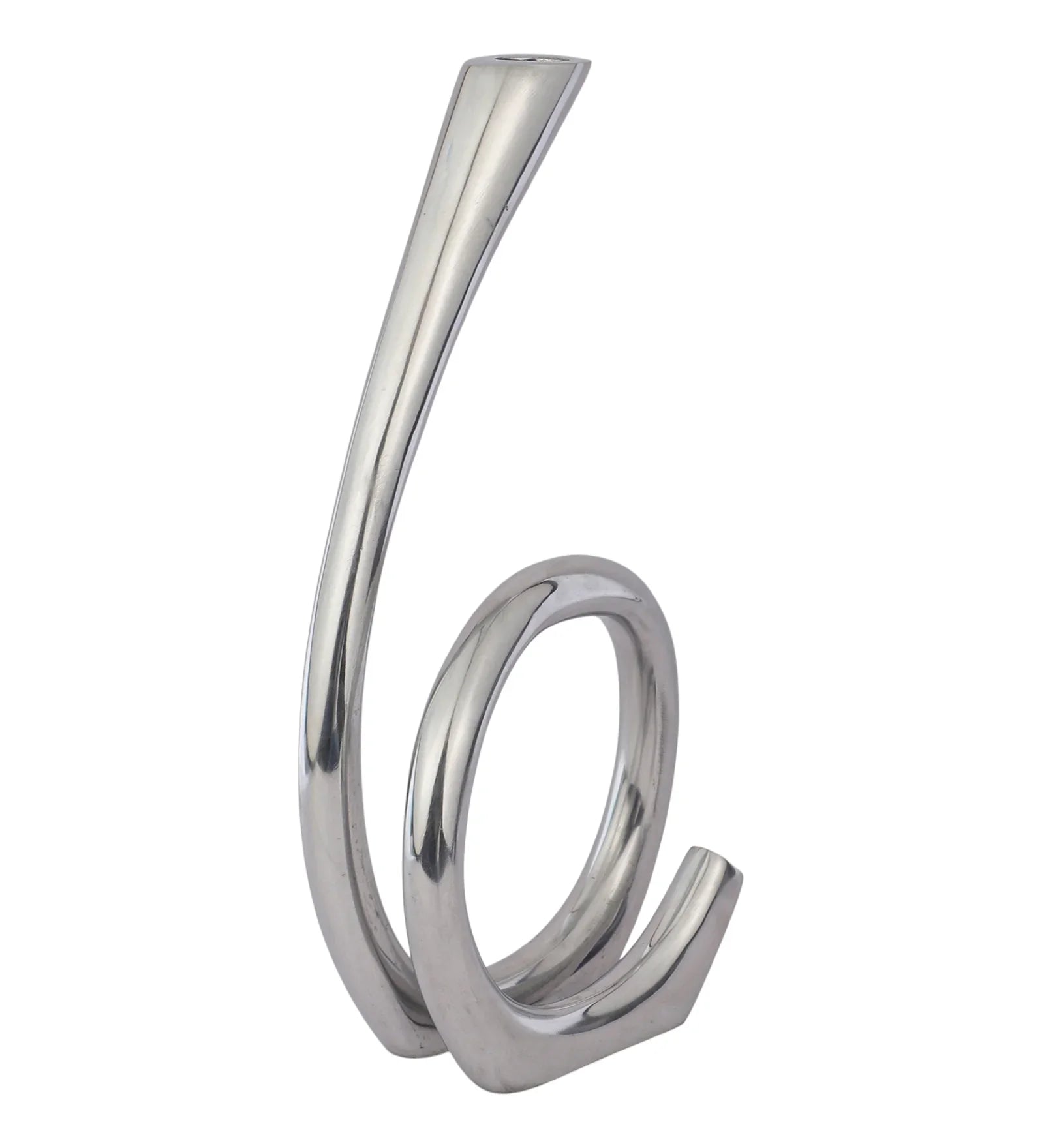Flame Twisted Candle Holder Silver