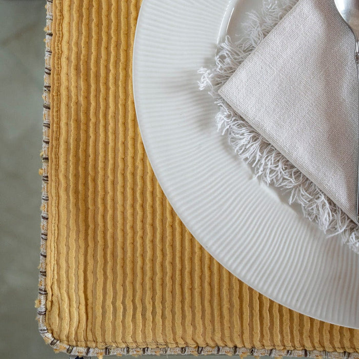 Ribbed Table Mats | Washable Dining Table Cloths