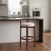 Cirica Barstool | Acacia Wood, Upholstery