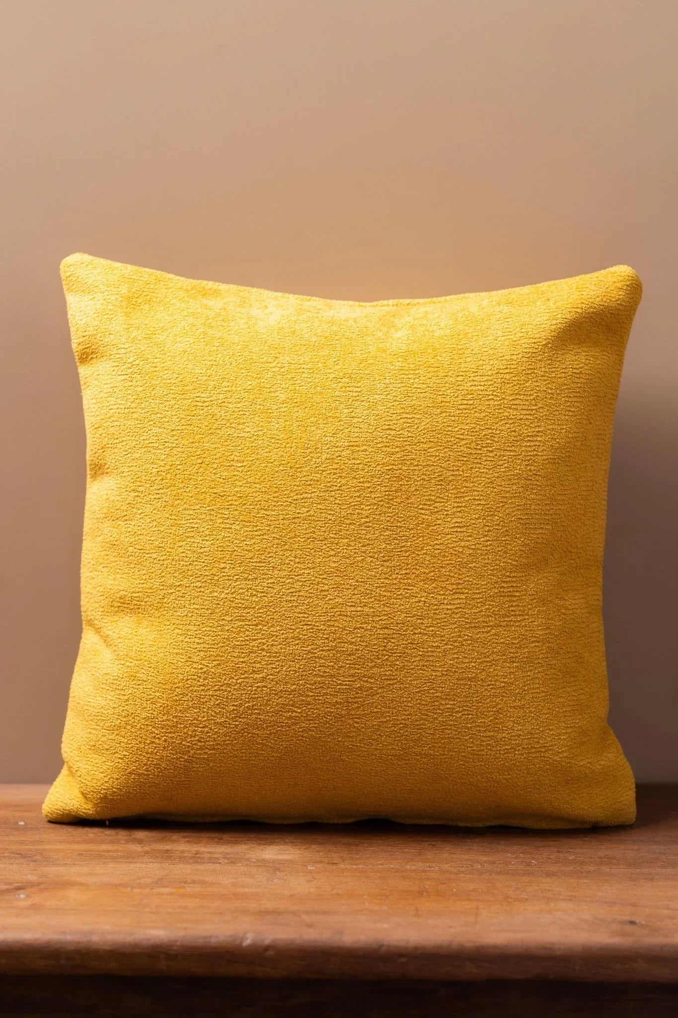 Luxury Boucle Solid Yellow Cushion Cover