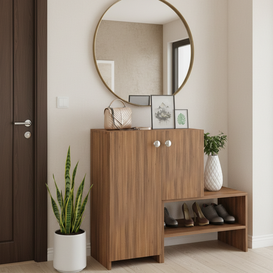 Shoe Rack Cabinet with Doors and Storage - Burner