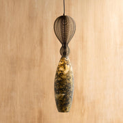 Bella Green Oval Hanging Light Lamp | Decorative Wooden Pendant Light | Ceiling Hanging Lights for Living Room