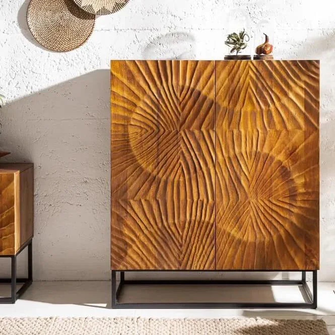Wave Cabinet | Mango Wood and Metal