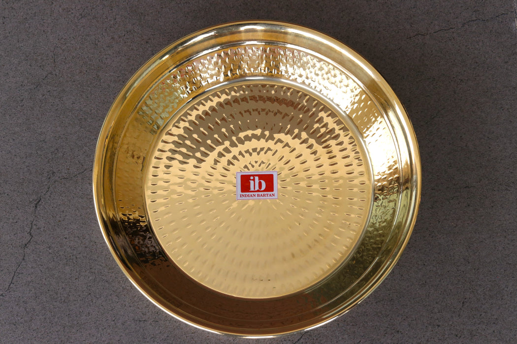 Golden Brass aesthetic Round Paraat | Thaal For Serveware & Kitchen Utilities