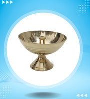 Pure Brass Pooja Diya – Traditional Oil Lamp for Aarti, Rituals, and Festivals