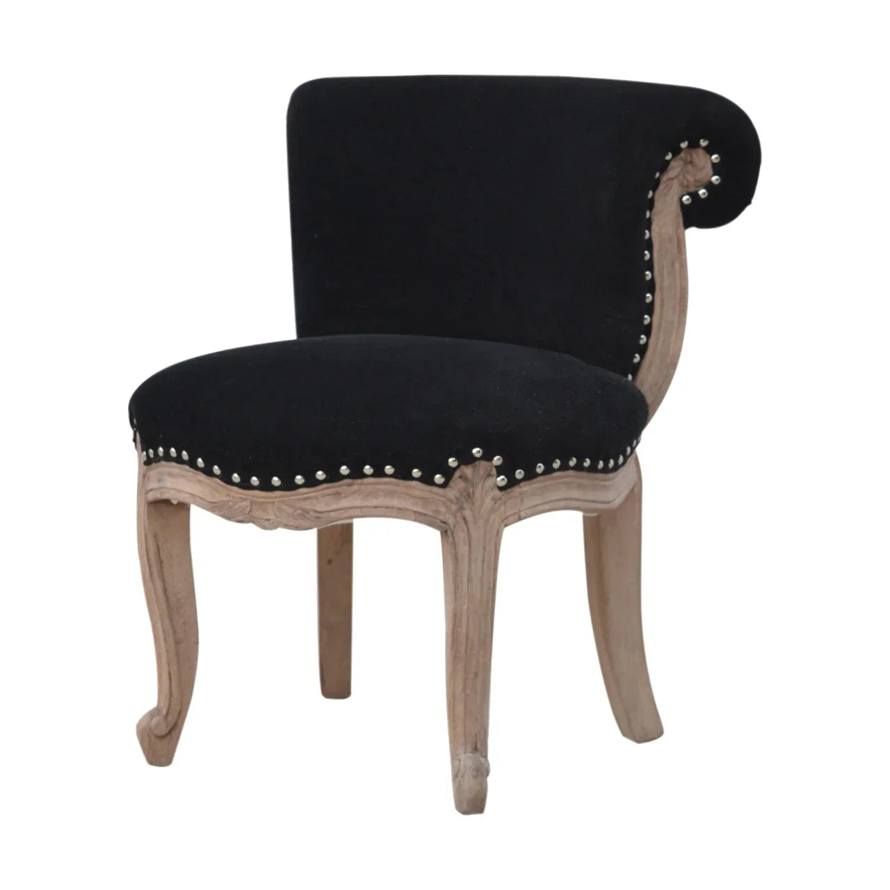 Copy of Velvet Accent Chair | Mango Wood Chair with Studded Design | Accent Chair for Living Room