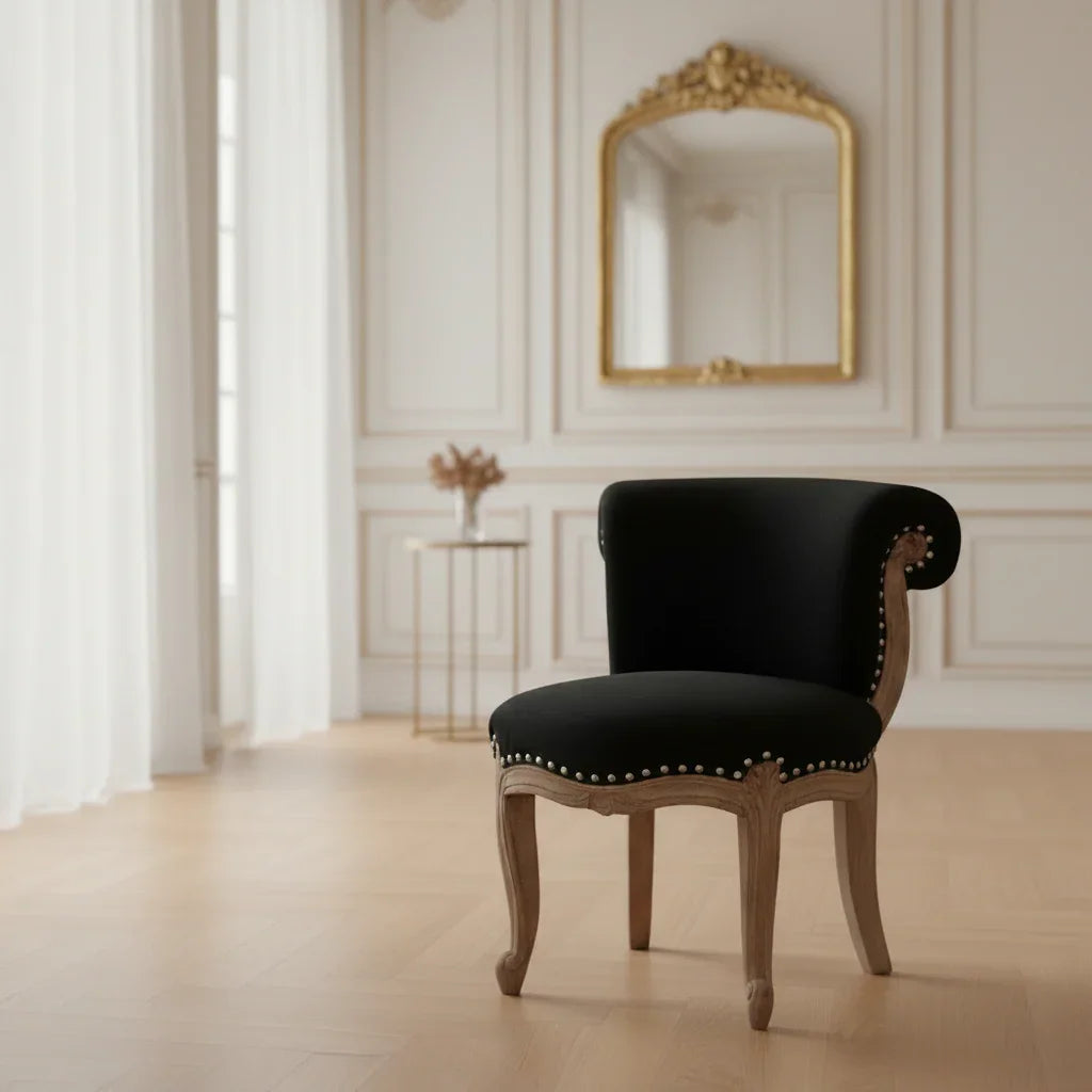 Copy of Velvet Accent Chair | Mango Wood Chair with Studded Design | Accent Chair for Living Room