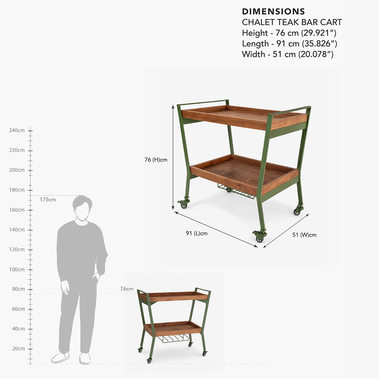 Chalet Teak Bar Cart