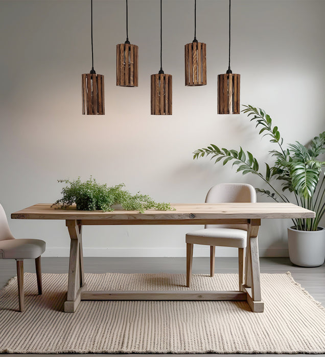 Casa Wooden 5 Series Hanging Light for Home Decor | Pendant Lamp