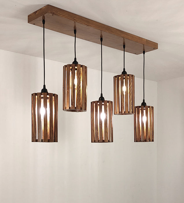 Casa Wooden 5 Series Hanging Light for Home Decor | Pendant Lamp