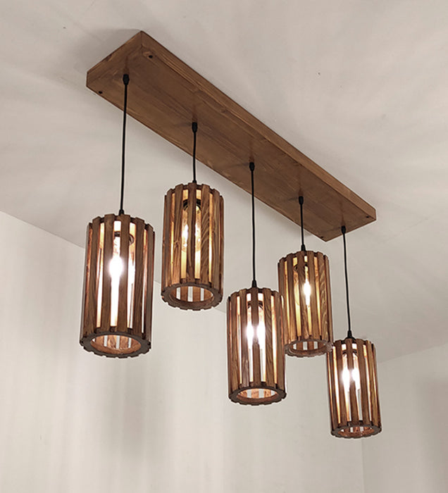 Casa Wooden 5 Series Hanging Light for Home Decor | Pendant Lamp