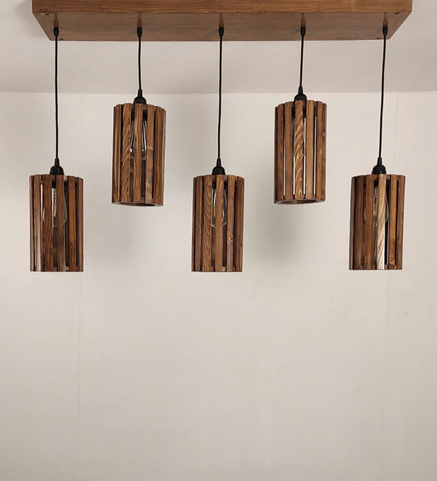 Casa Wooden 5 Series Hanging Light for Home Decor | Pendant Lamp