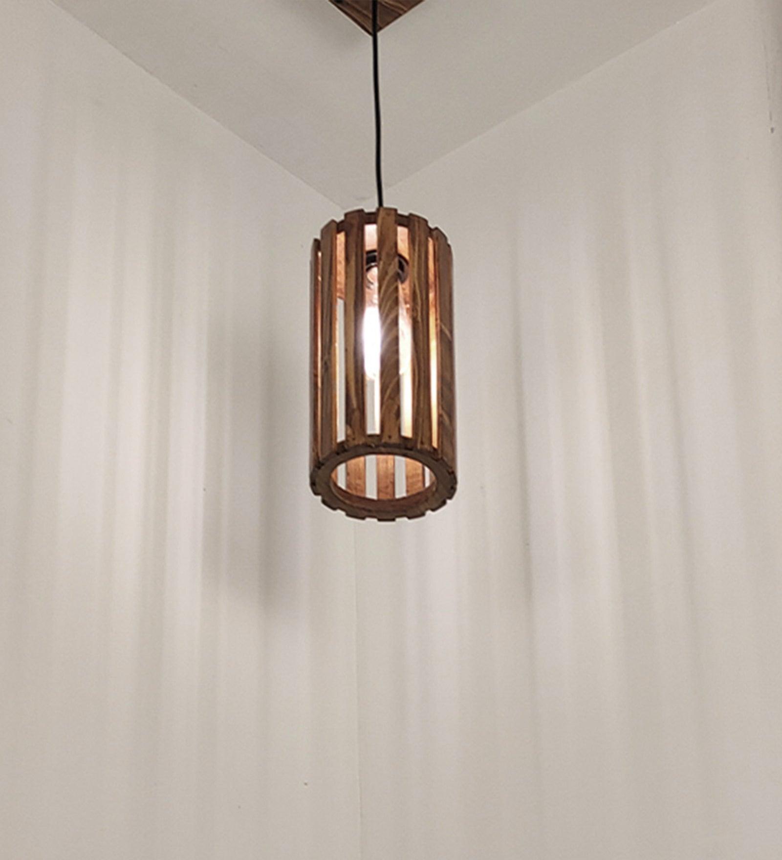 Casa Wooden Single Hanging Light for Dining | Ceiling Pendant Lamp