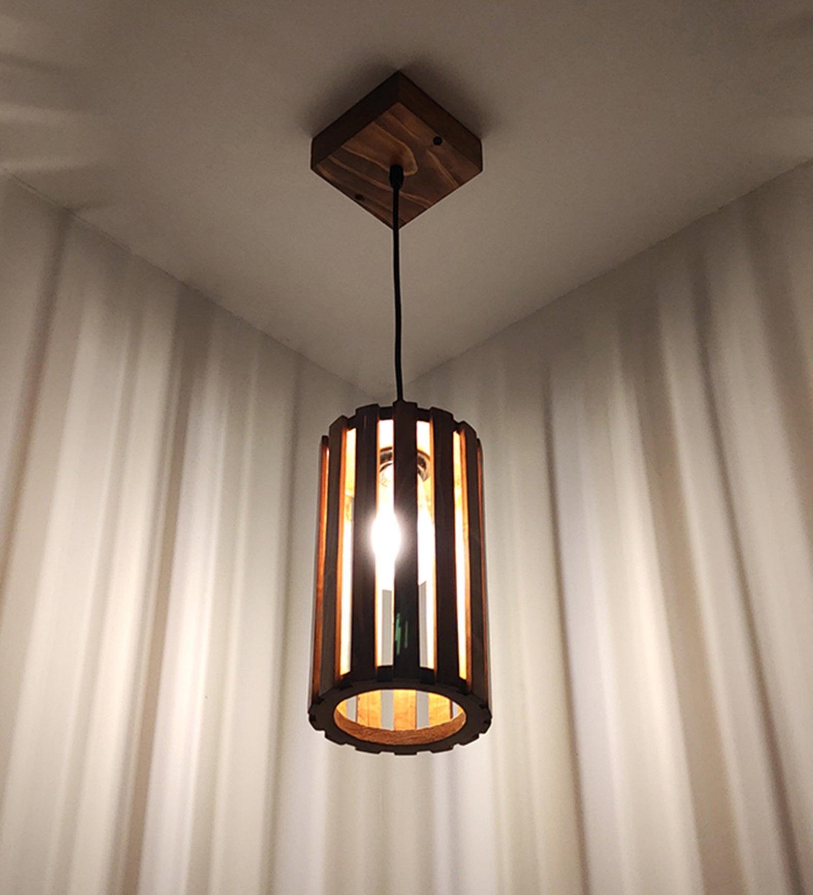 Casa Wooden Single Hanging Light for Dining | Ceiling Pendant Lamp