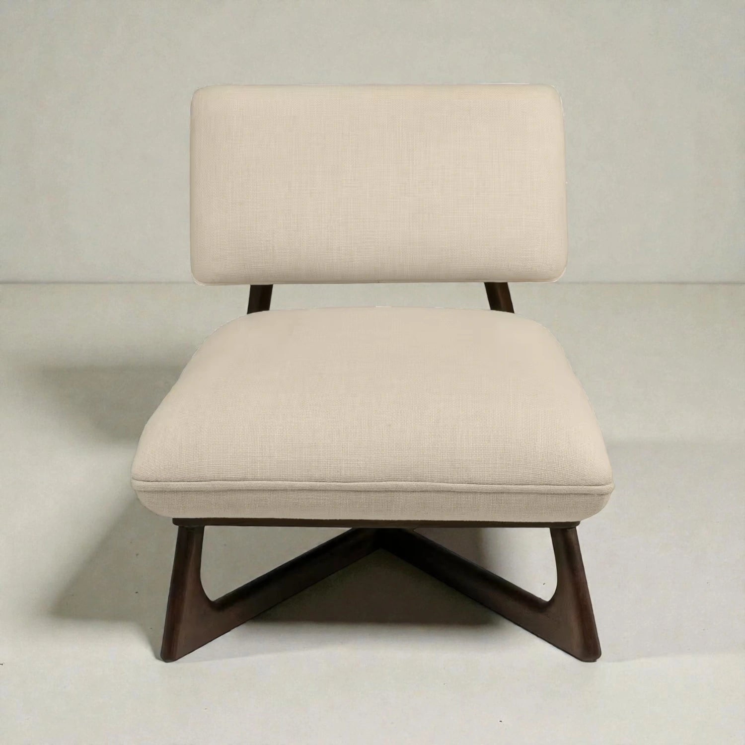 Kartha Solid Teak Wood & Fabric Upholstery Armchair