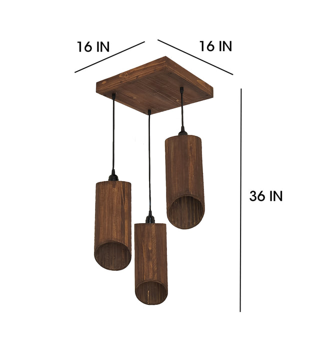 Cedar Brown Cluster Hanging Light & Pendant for Dining | Ceiling Lamp