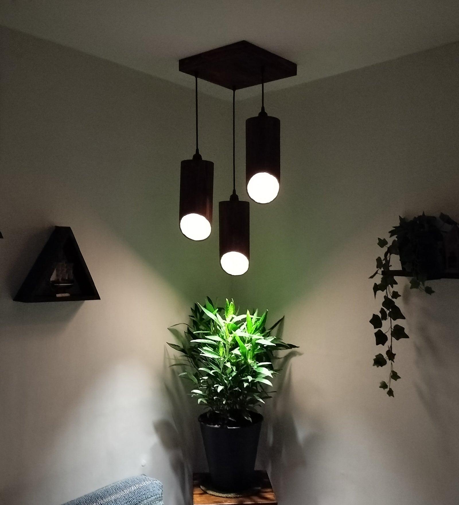 Cedar Brown Cluster Hanging Light & Pendant for Dining | Ceiling Lamp