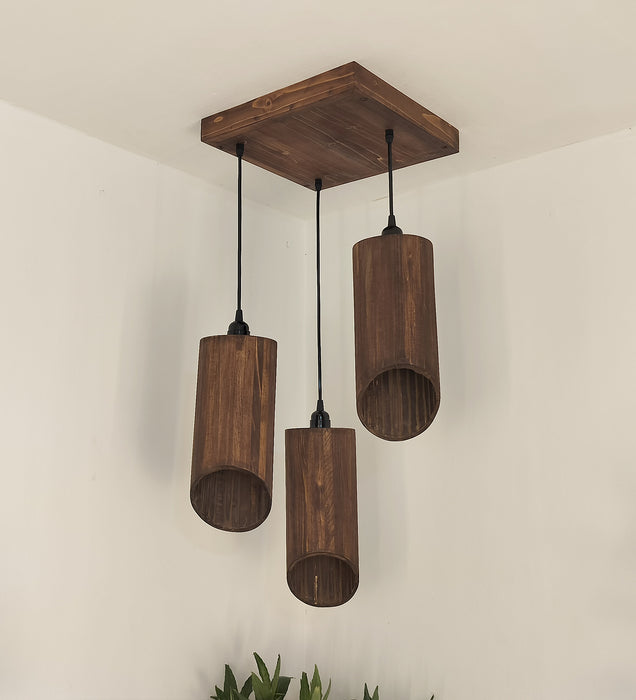 Cedar Brown Cluster Hanging Light & Pendant for Dining | Ceiling Lamp