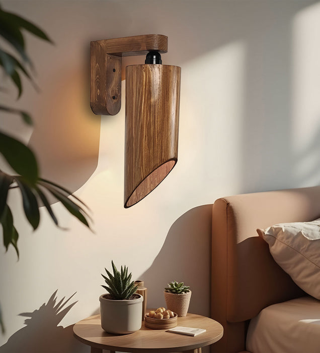 Cedar Brown Wooden Wall Light | Lamp For Wall Decor