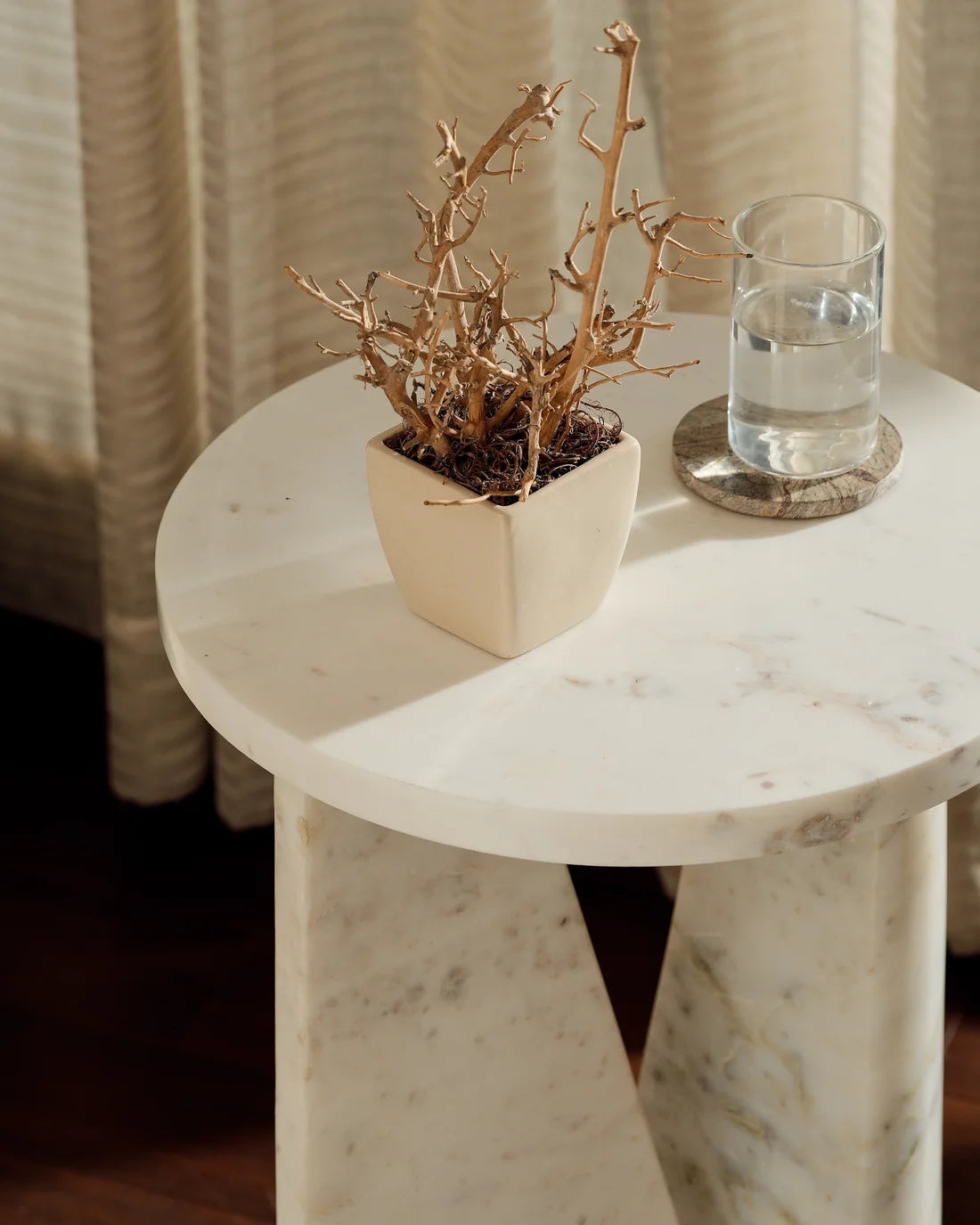 Nula - White Marble | Side Table